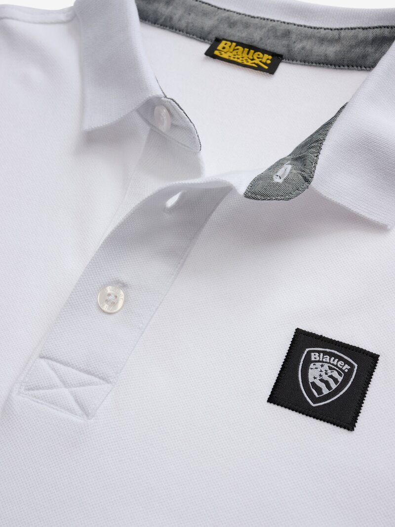blauer polo piquet alban