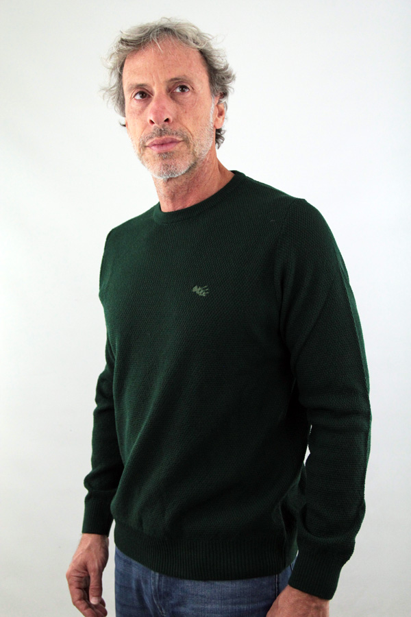 maglione girocollo piquet