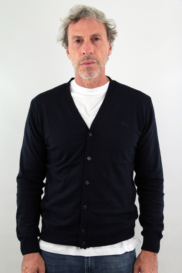 cardigan con bottoni dan/24aiolmgl ia2c540/blu